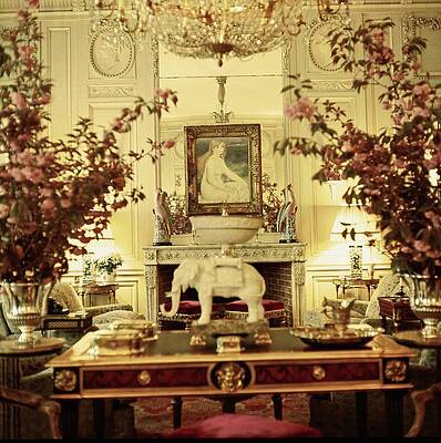 Antique Photograph - Agnelli's Salon by Horst P. Horst