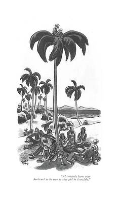 Lover Drawing - Al Certainly Leans Over Backward To Be True by Robert J. Day