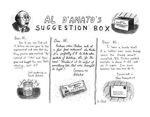 Fast Drawing - Al D'amato's Suggestion Box by Roz Chast