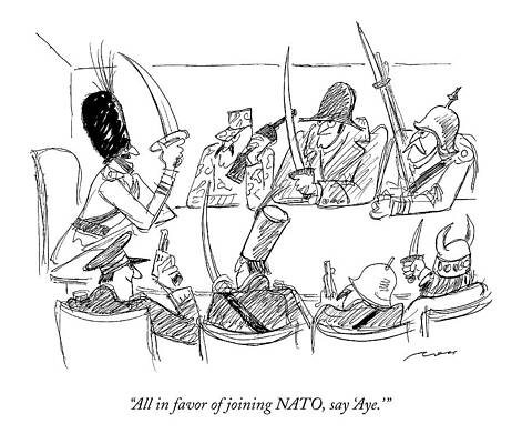 Historical Figures Discuss NATO Drawing