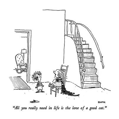 Lady and Child with Cat Wall Art