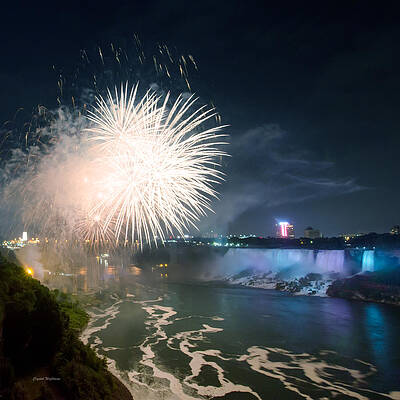 Color Photograph - American Falls Fireworks by Crystal Wightman
