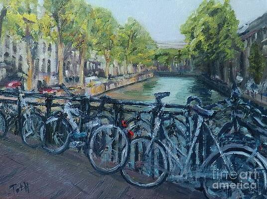 Cityscape Wall Art featuring the painting Amsterdam by Laura Toth