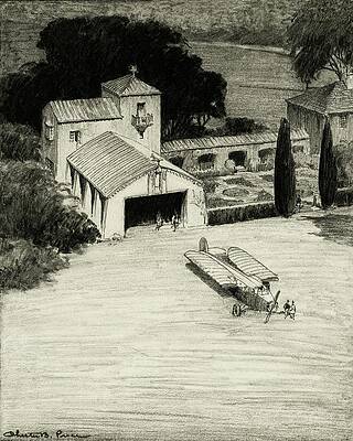 Nineteenth Century Wall Art featuring the digital art An Airplane Hangar by Chester B. Price