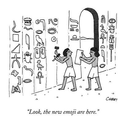 Symbol Drawing - An Ancient Egyptian Speaks To Another Who by Cameron Harvey