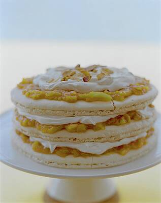 Baking Wall Art featuring the photograph An Apricot Almond Layer Cake by Romulo Yanes