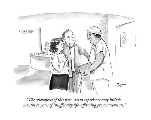 Near Wall Art featuring the drawing An Emergency Room Doctor Advises by Carolita Johnson