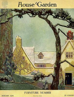 Charming Winter Cottage Scene Photograph