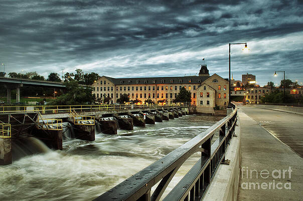 Historic Mill with Dramatic Sky Wall Art