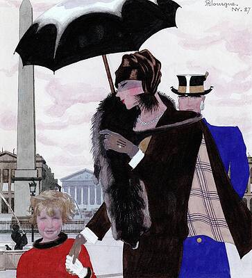 Wall Art featuring the digital art An Illustration For Vogue Magazine by Pierre Mourgue