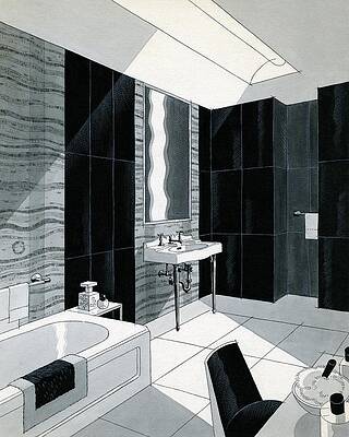 Reflection Digital Art - An Illustration Of A Bathroom by Urban Weis