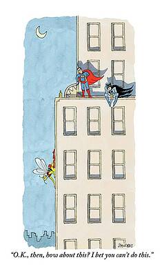 Superheroes on a Building Wall Art