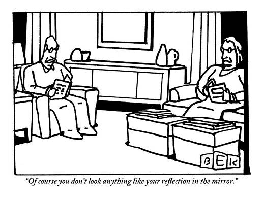 Humorous Conversation in Living Room Wall Art