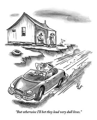 Country House and Speeding Car Wall Art