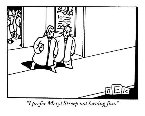 Hollywood Wall Art featuring the drawing An Older Couple Is Seen In Conversation Leaving by Bruce Eric Kaplan