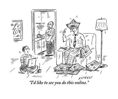 Father Drawing - An Older Man Is Seen Wearing A Hat Made by David Sipress