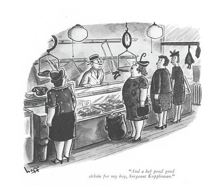 Joy Drawing - And A Hef Pond Good Sirloin For My Boy by Sydney Hoff