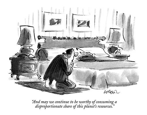 Prayer Drawing - And May We Continue To Be Worthy Of Consuming by Lee Lorenz