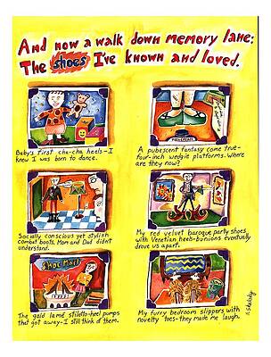 Memory Wall Art featuring the drawing And Now A Walk Down Memory Lane: The Shoes I've by Stephanie Skalisk