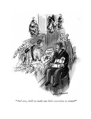 Underwear Drawing - And Now, Shall We Make One Little Concession by Helen E. Hokinson