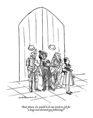 Wizard Wall Art featuring the drawing And, Please, Sir, Would It Be Too Much To Ask by Nick Downes