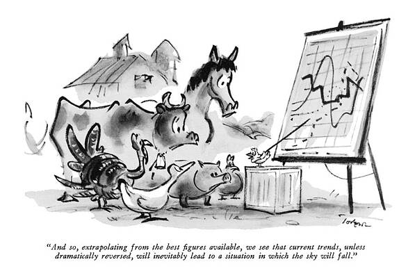 Fairy Tale Drawing - And So, Extrapolating From The Best Figures by Lee Lorenz