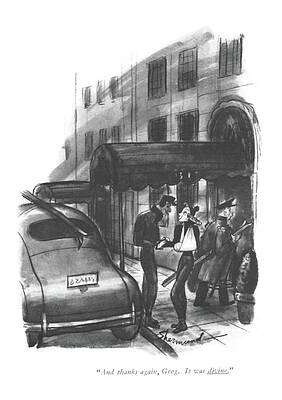 Ski Drawing - And Thanks by Barbara Shermund