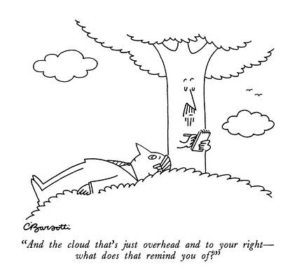 Ground Drawing - And The Cloud That's Just Overhead by Charles Barsotti