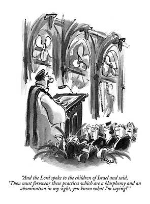 History Wall Art featuring the drawing And The Lord Spoke To The Children Of Israel by Lee Lorenz