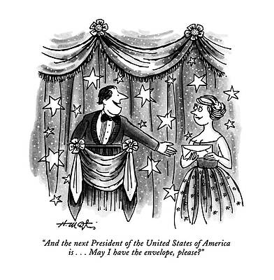 Celebrity Wall Art featuring the drawing And The Next President Of The United States by Henry Martin