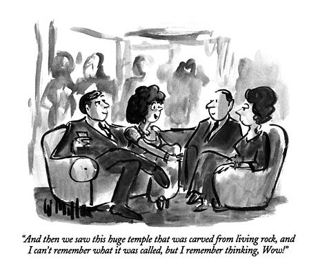 Temple Drawing - And Then We Saw This Huge Temple That Was Carved by Warren Miller