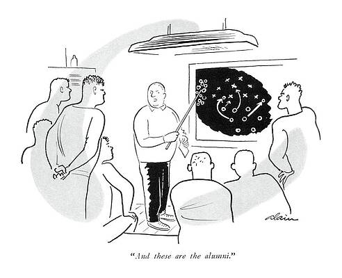 Chart Wall Art featuring the drawing And These Are The Alumni by  Alain