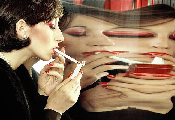 Woman Reflecting on a Cigarette Wall Art