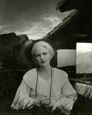 Vintage Portrait of a Woman Outdoors Wall Art