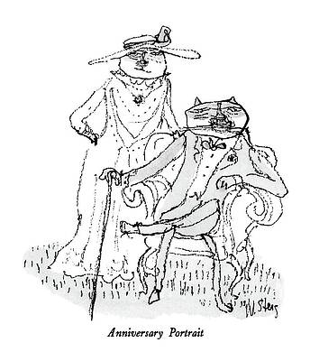 Anniversary Wall Art featuring the drawing Anniversary Portrait by William Steig