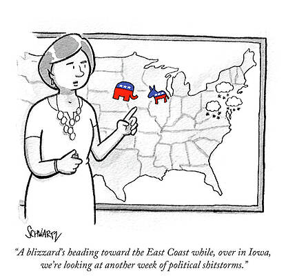 Iowa Wall Art featuring the drawing Another Week Of Political Shitstorms by Benjamin Schwartz