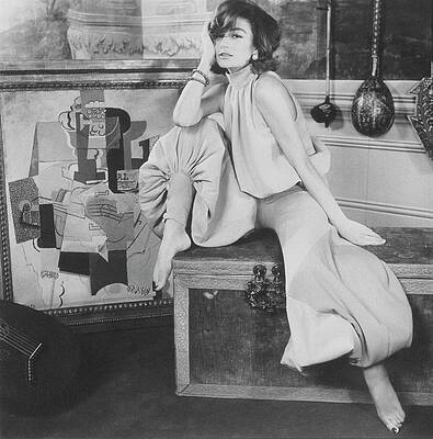 Antique Photograph - Anouk Aimie Wearing Glans Pajamas by Henry Clarke