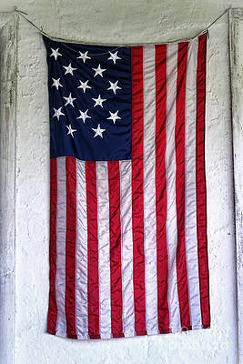 Vintage American Flag Display Photograph
