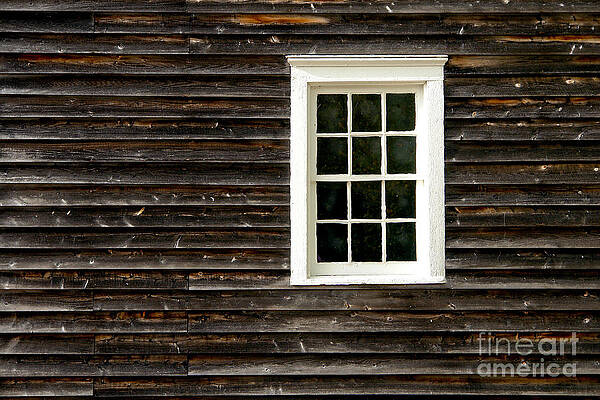 Rustic Wooden Wall with Window Photograph