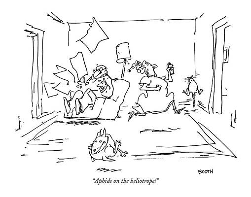 Humorous Living Room Chaos Drawing
