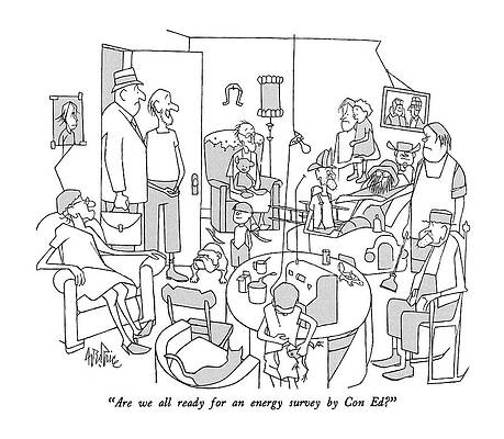 Crowd Drawing - Are We All Ready For An Energy Survey By Con Ed? by George Price