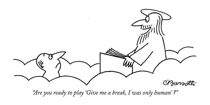 Break Wall Art featuring the drawing Are You Ready To Play 'give Me A Break by Charles Barsotti
