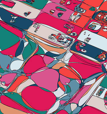 Wall Art featuring the digital art Art Digital Graffiti Pattern by Shuoshu