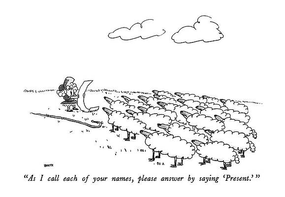 Fairy Tale Drawing - As I Call Each Of Your Names by George Booth