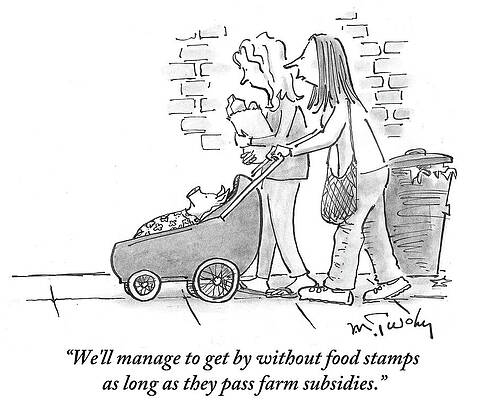 Pig Drawing - As Long As They Pass Farm Subsidies by Mike Twohy