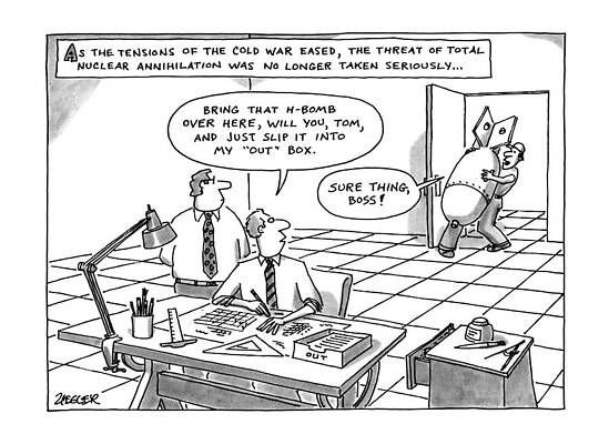 Relax Drawing - As The Tensions Of The Cold War Eased by Jack Ziegler