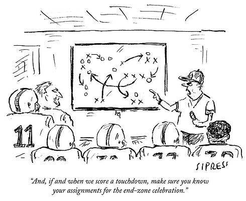 Celebration Drawing - Assignments For The End-zone Celebration by David Sipress