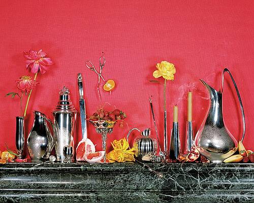 Vibrant Photograph - Assorted Silverware On A Mantelpiece by James Wojcik
