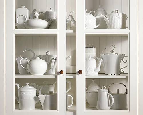 Elegant White Teapot Collection Wall Art