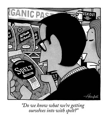 Organic Wall Art featuring the drawing At A Health Food Store by William Haefeli